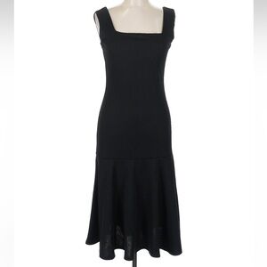 Club L London Classic Timeless Chic Black Midi Dress Mermaid Hem Size 10 NWT